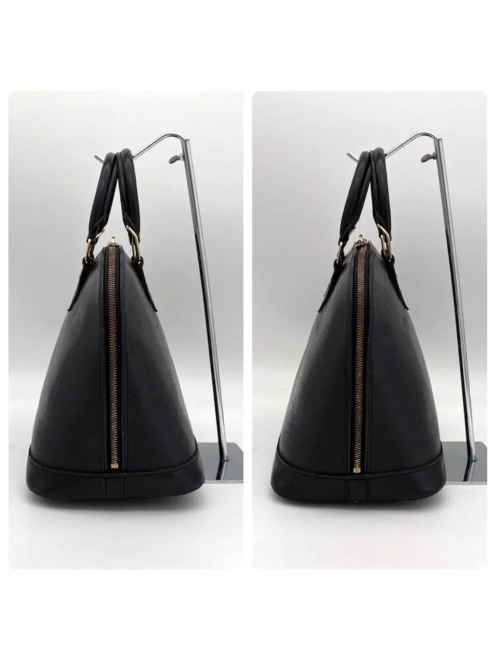 Louis Vuitton Epi Alma PM Handbag Noir Black Gold